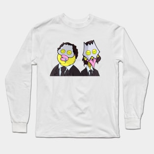 Dope Two masked judges cartoon illustration Long Sleeve T-Shirt